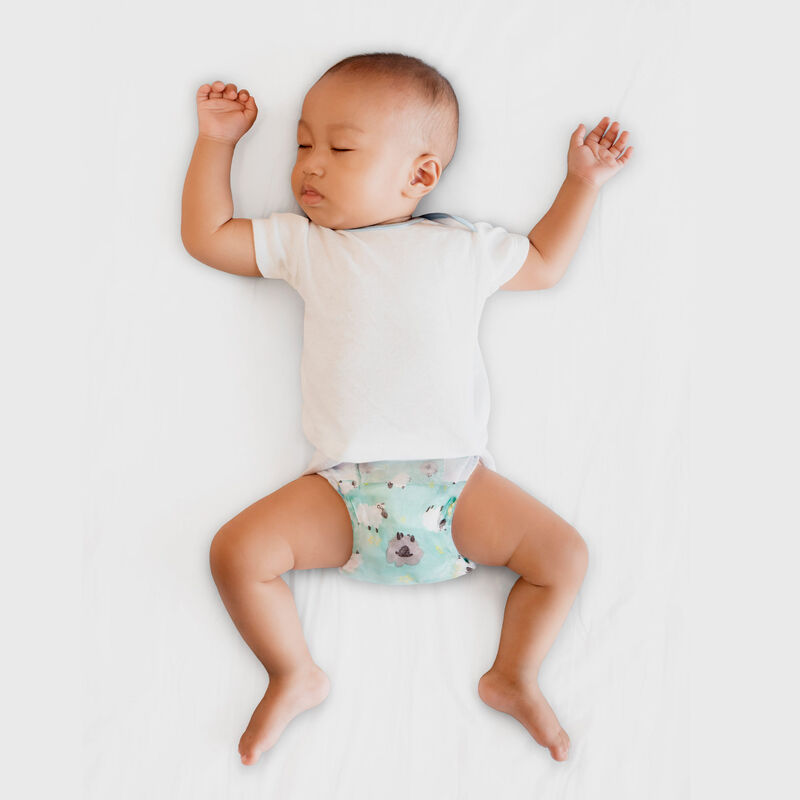 Sleeping Baby in Overnight Diaper